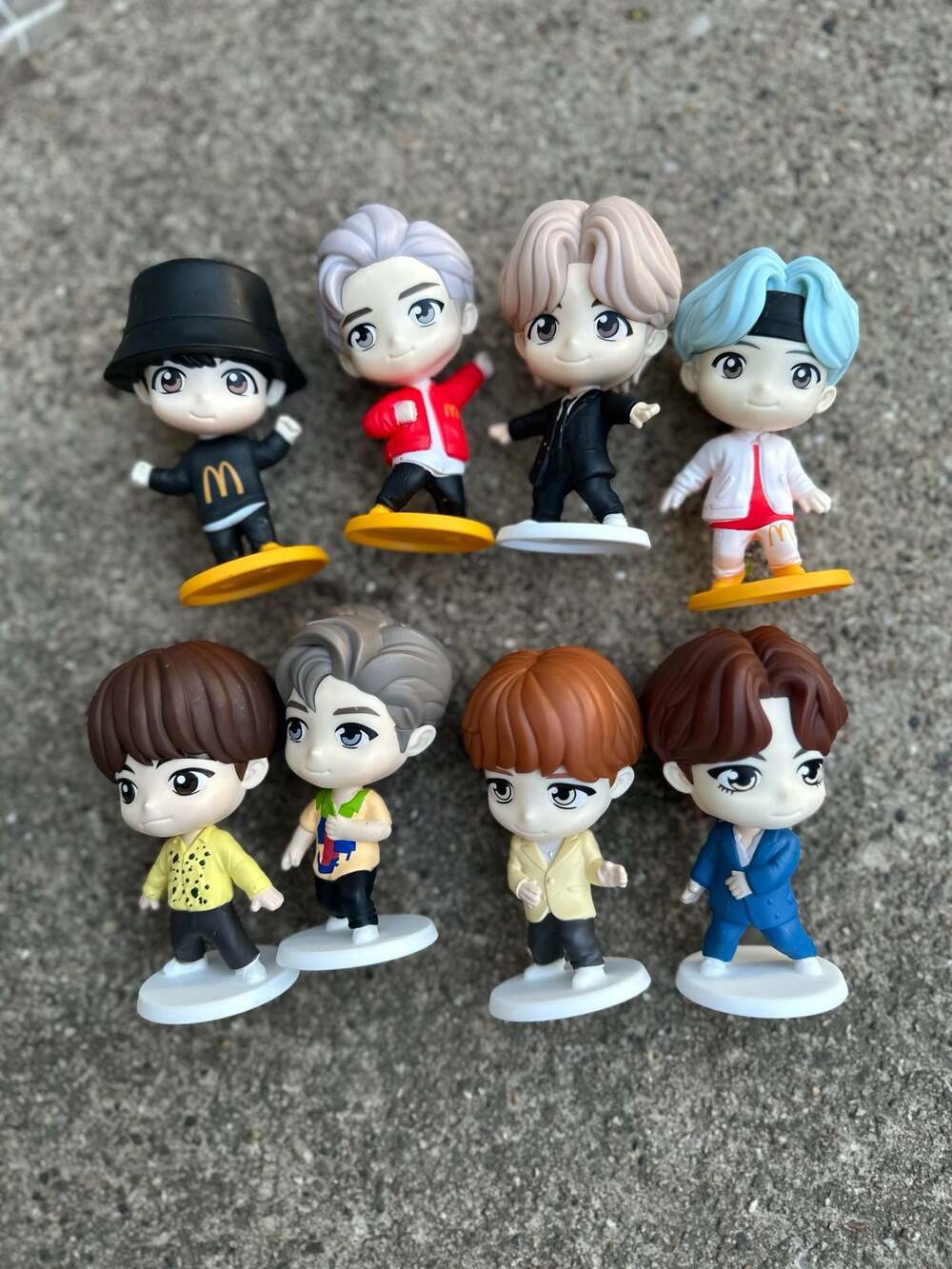 Tiny tan BTS McDonald's Happy Meal Figures Lot of 8 - Encore & Throwback Edition